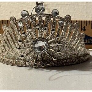 Gold Glittered Princess Crown Tiara Christmas Ornament